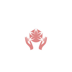 Lotus flower human care logo isolated on white background