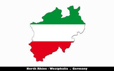 North Rhine Westphalia Flag -  States of Germany (EPS)