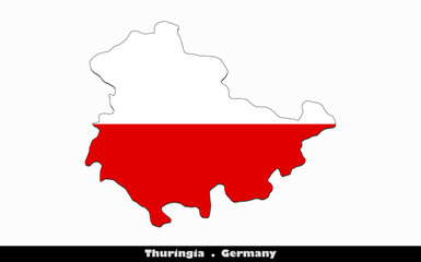  Thuringia Flag -  States of Germany (EPS)