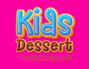 Vector sweet Sign Kids Dessert. Playful Choco Font. Tasty Donut Alphabet Letters and Numbers.