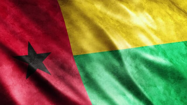 Guinea Bissau National Flag Grunge Animation
