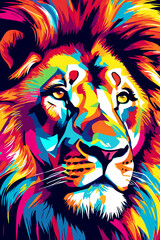 face of a lion illustration