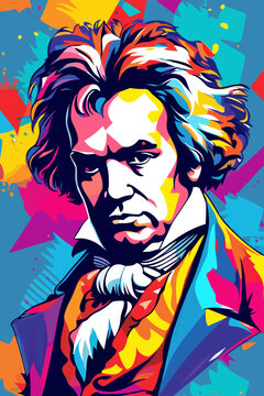 beethoven vector illustration