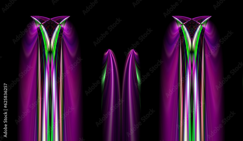 Poster vivid neon colour arch curve at-deco style pattern and design