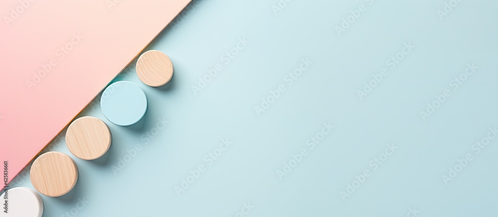 Poster photo of abstract background with colorful circles with copy space