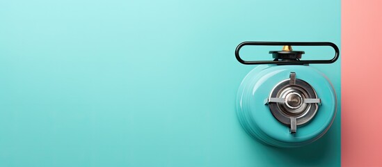 Photo of a colorful wall with a gas tank, providing a vibrant and industrial backdrop with copy space