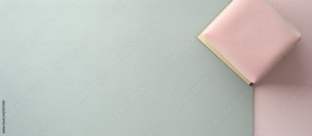 Poster Photo of a colorful wall with a minimalist square object in the center with copy space