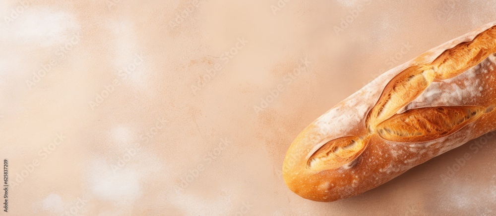 Canvas Prints Photo of a loaf of bread on a rustic wooden table with plenty of copy space with copy space