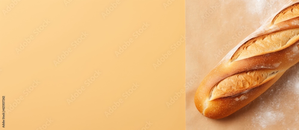 Poster photo of a rustic loaf of bread on a kitchen counter with plenty of space for your own text or logo 