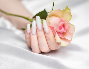 Stylish trendy female manicure.