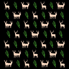 Deer illustration pattern for merchandise