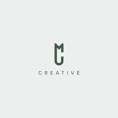 modern unique letter CM MC logo design template - vector - obrazy, fototapety, plakaty