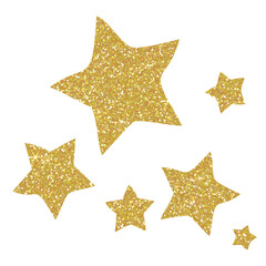 Golden star glitter on transparent background.Star icon