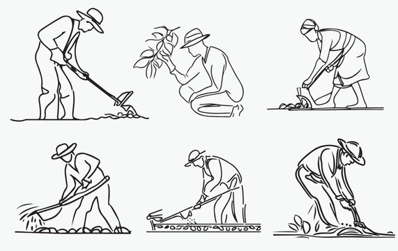 How to Draw a Farmer in Action (Other Occupations) Step by Step |  DrawingTutorials101.com