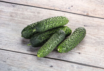 Fresh natural organic cucumbers heap