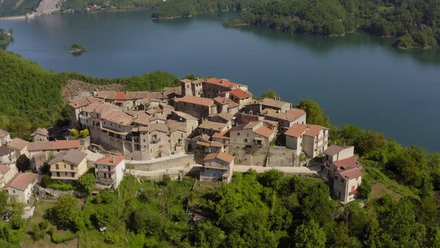 Aerial view of Varco Sabino in Rieti Italy