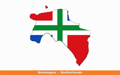 Groningen Flag -  Province of the Netherlands (EPS)