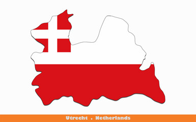 Utrecht Flag -  Province of the Netherlands (EPS)