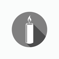 Candle Icon. Illumination Symbol As Simple Vector Sign for Design and Website, Presentation or Application.