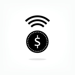 Cashless icon. Electronic Money Symbol - Vector.