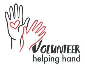 Volunteer helping hand, volunteering organization
