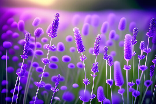 a serene landscape with purple reeds 
Generative AI
