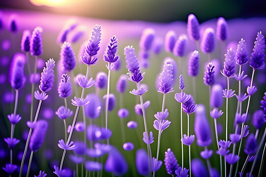 a serene landscape with purple reeds 
Generative AI
