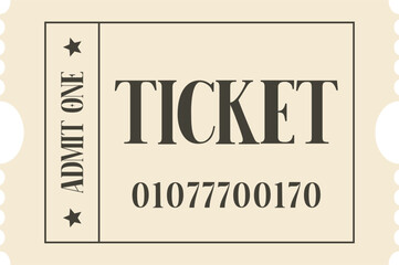 Isolated white vector ticket