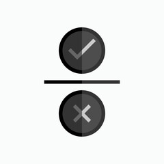 Check Mark and Cross Icon. Agree , Disagree. Choice, Polling Symbol for Design Elements, Websites, Presentation and Application - Vector.      