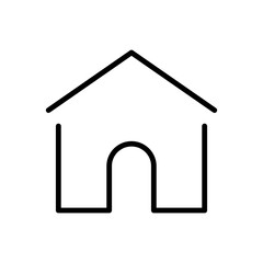 Return to home page vector illustration. Home or house page line icon in black. Trendy flat isolated symbol sign for: outline, logo, mobile, app, emblem, design, web, dev, gui, ui, ux. Vector EPS 10.