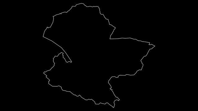 Mbeya region map of Tanzania outline animation