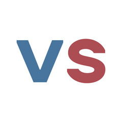 VS versus letters icon vector illustration. Versus logo pictogram. Flat isolated symbol on white for game, battle and sport, confrontation, opposition, web, ads, banner. Vector EPS 10.