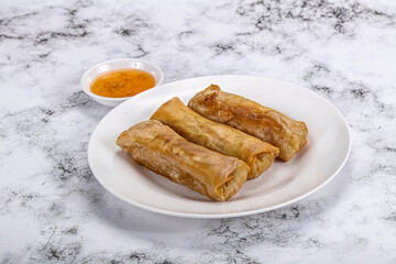 Traditional crispy fried stuffed springroll