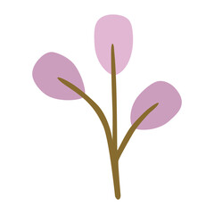 Cute Impasto Tulip Flower icon vector illustration asset element