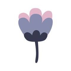 Cute Impasto Tulip Flower icon vector illustration asset element