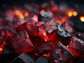 Vibrant Red Burning Embers For Wallpaper And Design Solutions Created With The Help Of Artificial Intelligence