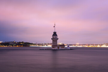 Maiden's Tower, Istanbul, Türkiye. (GIRL TOWER). Maiden's Tower has a new look. The Pearl of Istanbul, “Maiden's Tower” was reopened after it was restored. Long exposure at Maiden's Tower.
