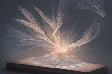 book with feather. Generative AI