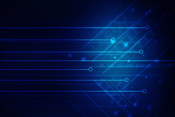 2d illustration Abstract futuristic electronic circuit technology background