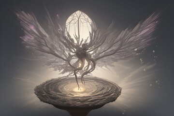 burning candle in the dark. Generative AI