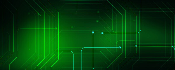 2d illustration Abstract futuristic electronic circuit technology background