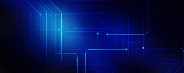2d illustration Abstract futuristic electronic circuit technology background