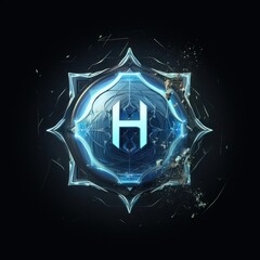 Fototapeta premium Unleash the Future: Hydrogen Logo signifies clean energy, innovation, and sustainability. Embrace a world powered by endless possibilities.