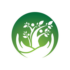 Fototapeta premium Tree leaf vector logo design