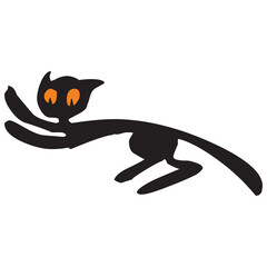 Halloween cat clip art .Cartoon black cat.