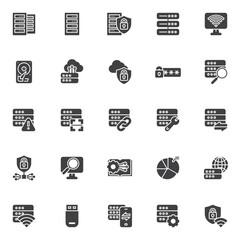 Big data vector icons set