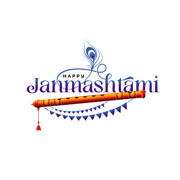 Happy Janmashtami Typography Design Vector Illustration