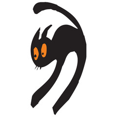 Halloween cat clip art .Cartoon black cat.