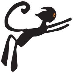 Halloween cat clip art .Cartoon black cat.