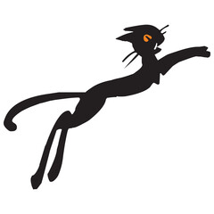 Halloween cat clip art .Cartoon black cat.